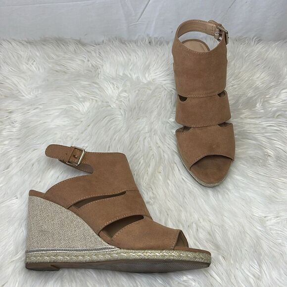 Apt. 9 Kohl's Brown Business Wedge Dress Sandals Sz 9.5 - Picture 2 of 7